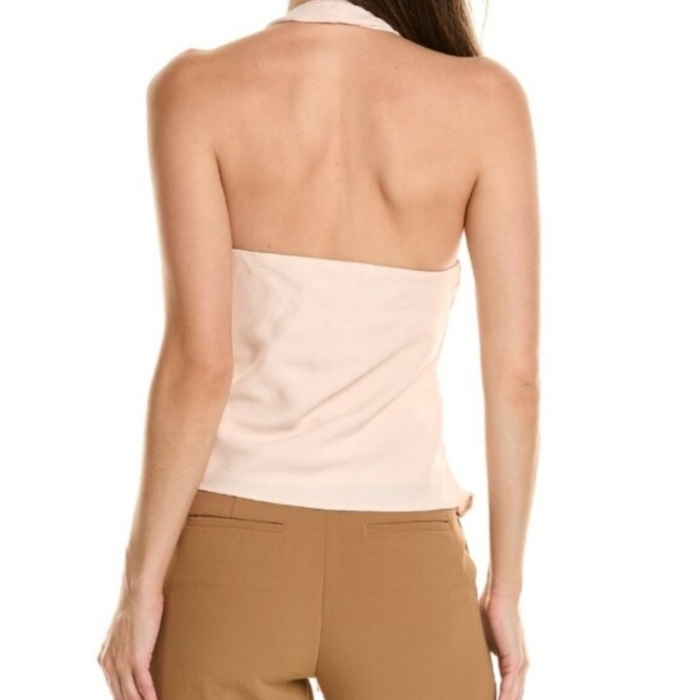 Reiss Freda Tie Halter Neck Blouse in Blush Nude Size Small 6 - Picture 14 of 16